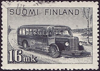 Bus on winding road